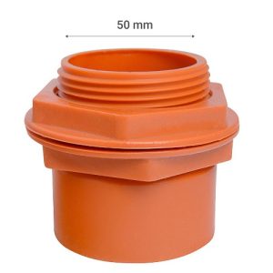 Terminal PVC HE con tuerca 50 mm