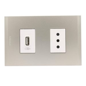 Cargador usb a+ Toma 10a blanco pl1+1p perla nóbile