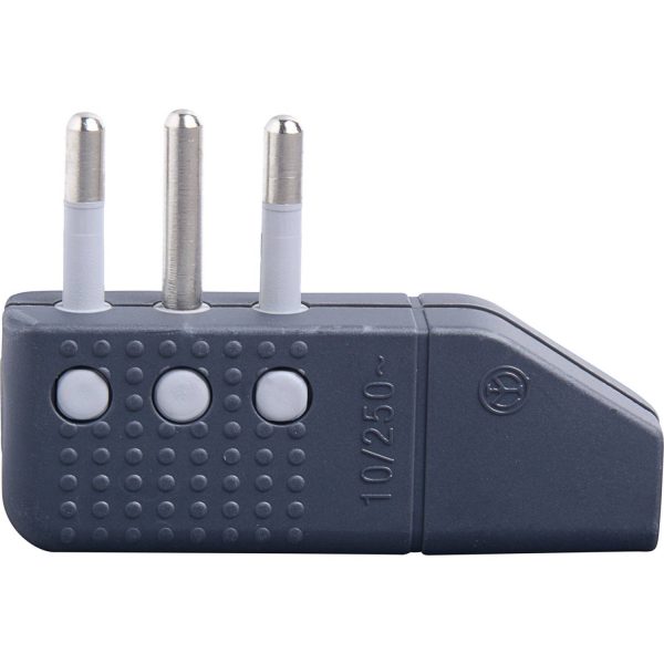 Enchufe macho volante 2p+t 10 A Negro