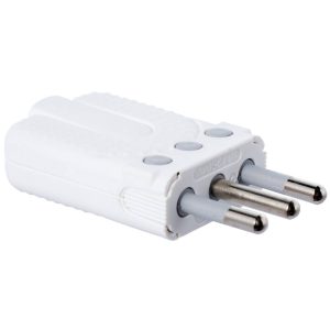 Enchufe macho volante articulado 2p+t 10 A Blanco