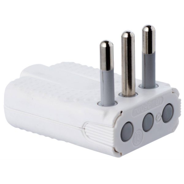 Enchufe macho volante articulado 2p+t 10 A Blanco - Imagen 2