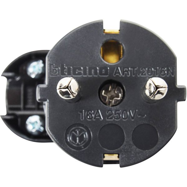 Enchufe macho volante schuko 2p+t 16 A Negro - Imagen 3