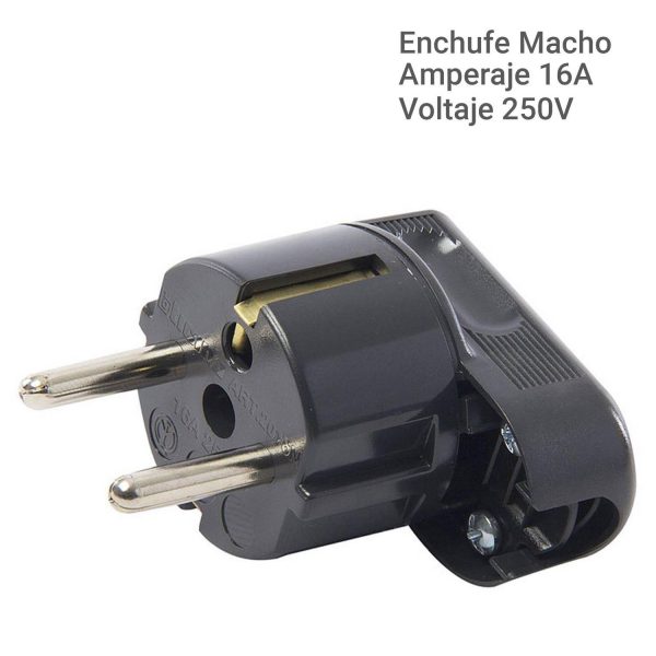 Enchufe macho volante schuko 2p+t 16 A Negro - Imagen 4