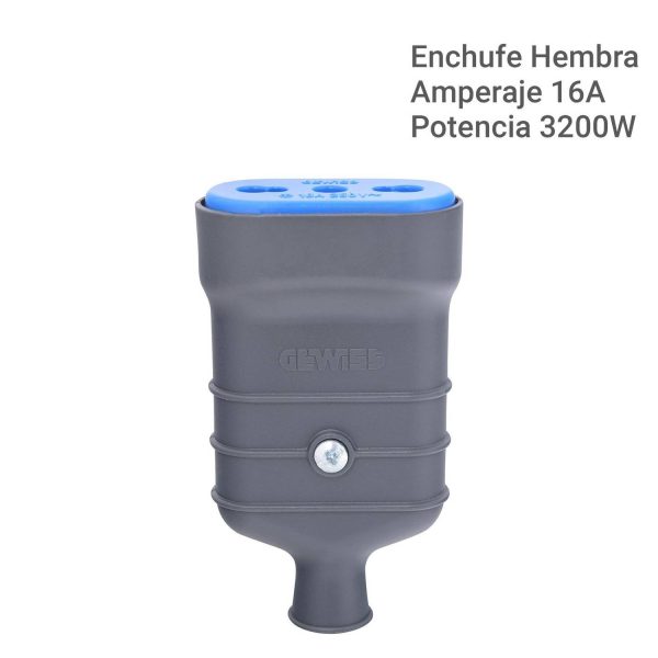 Enchufe hembra volante 2p+t 10 a 16 A Negro - Imagen 4
