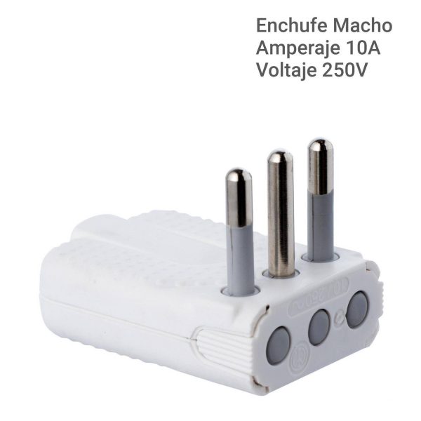 Enchufe macho volante articulado 2p+t 10 A Blanco - Imagen 4