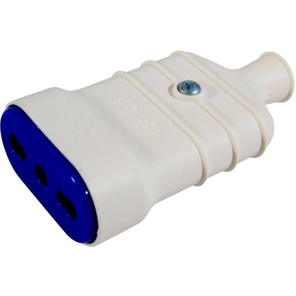 Enchufe hembra volante 2p+t 10 a 16 A Blanco