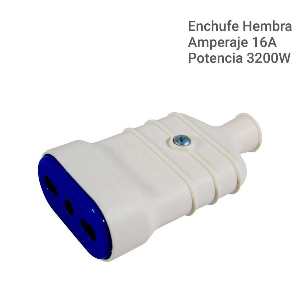 Enchufe hembra volante 2p+t 10 a 16 A Blanco - Imagen 4