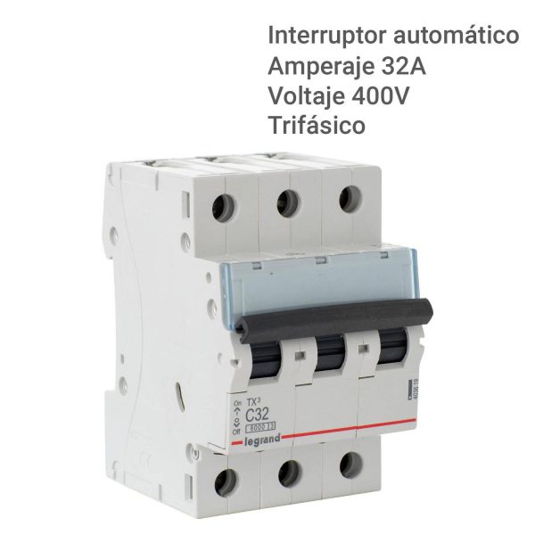 Interruptor automático trifásico 32 A curva C 6KA - Imagen 5