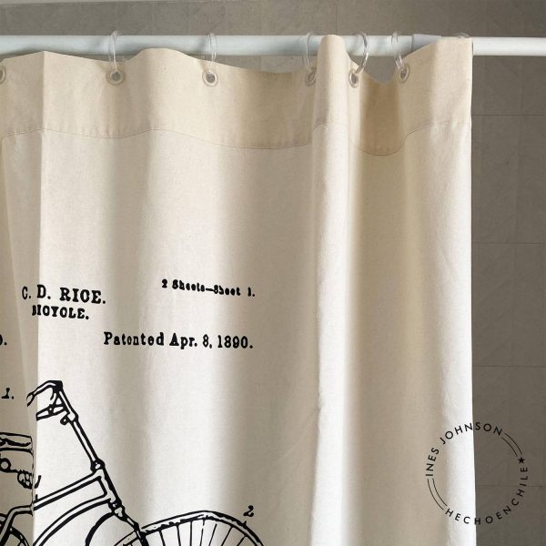 Cortina de baño bici 180x180 cm - Imagen 2