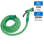 Manguera extensible con accesorios 15 m para riego eficiente