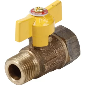 Llave de paso gas 1/2" HI-HE bronce para instalaciones seguras