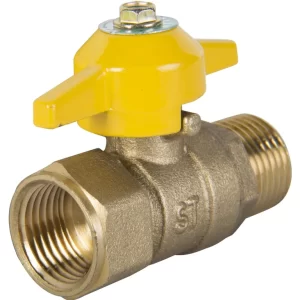 Llave de gas 1/2" HI-HE bronce para instalaciones seguras