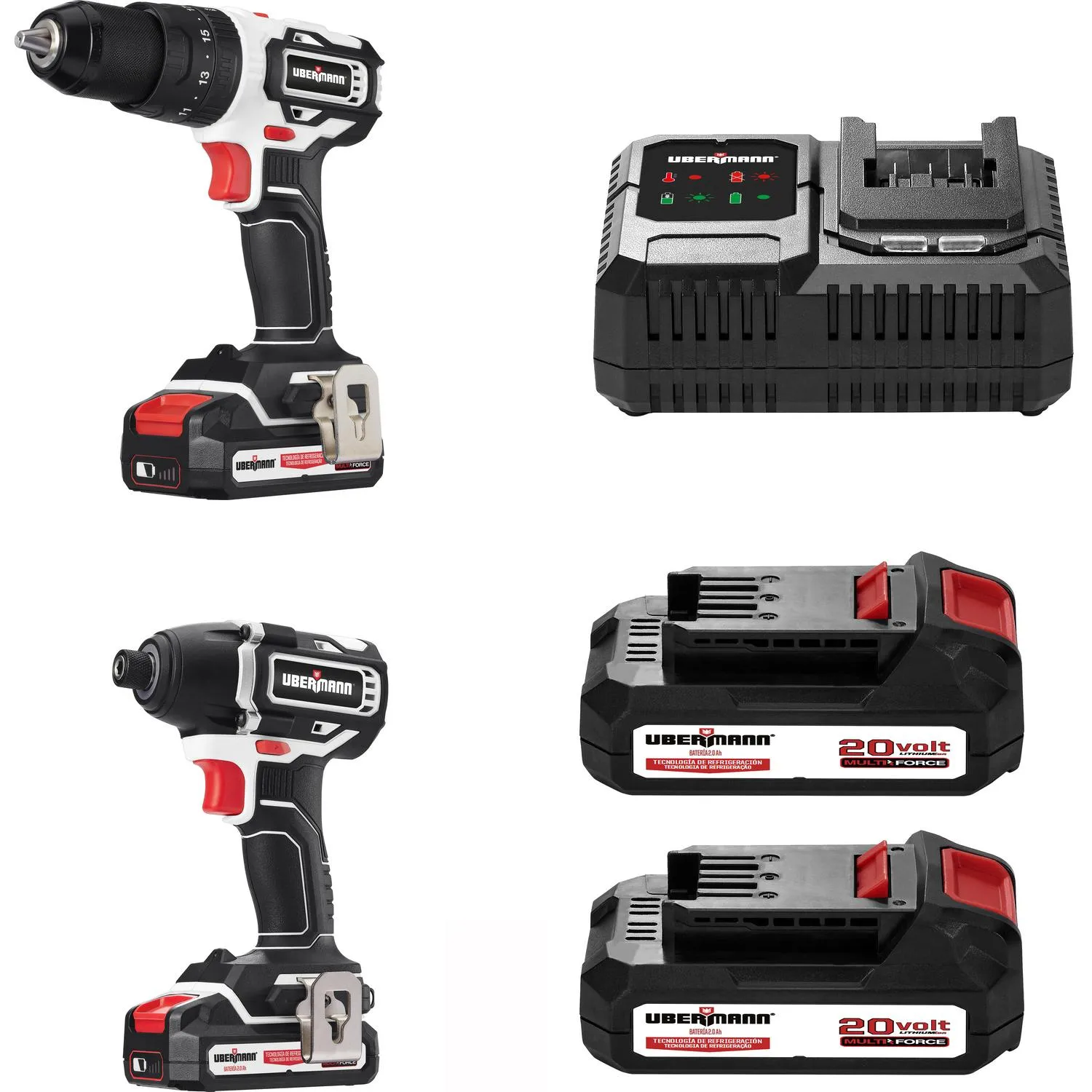 Kit Taladro Percutor 20V + Atornillador de Impacto 20V