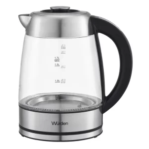 Hervidor Selector Temperatura Panel Digital Touch 1.7 Litros Plata WKET-GLASSTEM